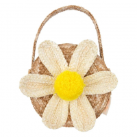 White Daisy Straw Bag By Meri Meri